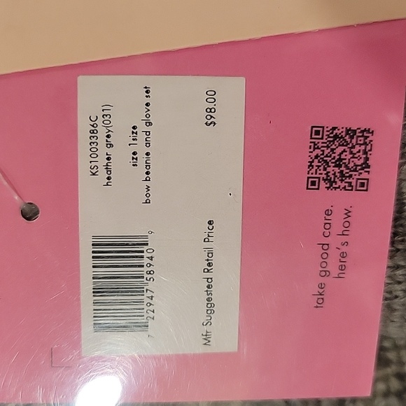 NWT Kate Spade Bow Beanie and Glove Set - Picture 3 of 4